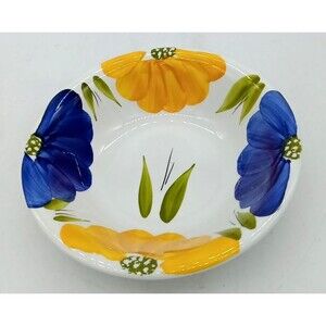 Vintage Maxam La Primula 8" Hand-Painted Ceramic Pasta/Soup Bowl Italy